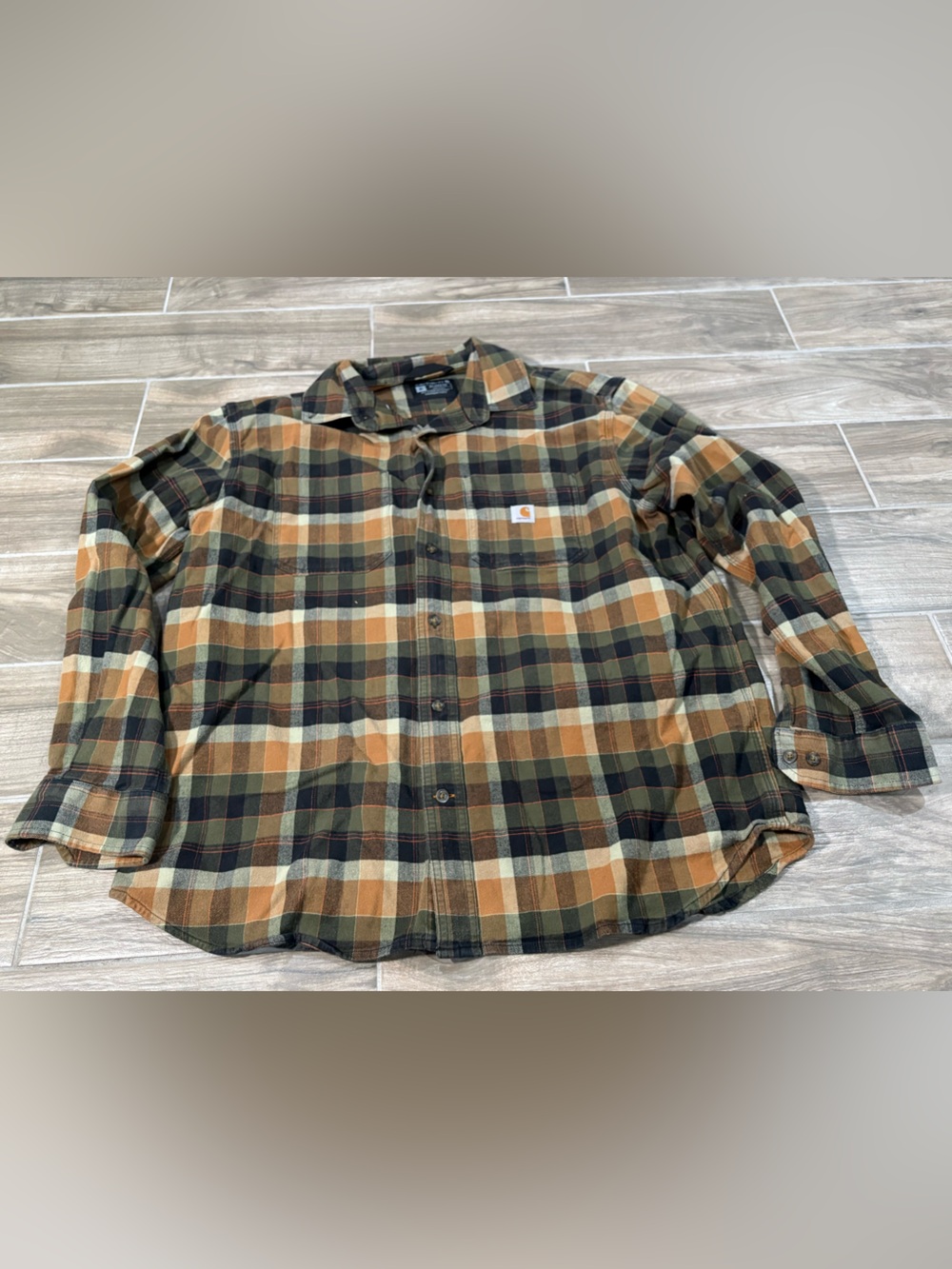 CARHARTT Rugged Flex Relaxed Fit Heavy Cotton Flannel Mens XL